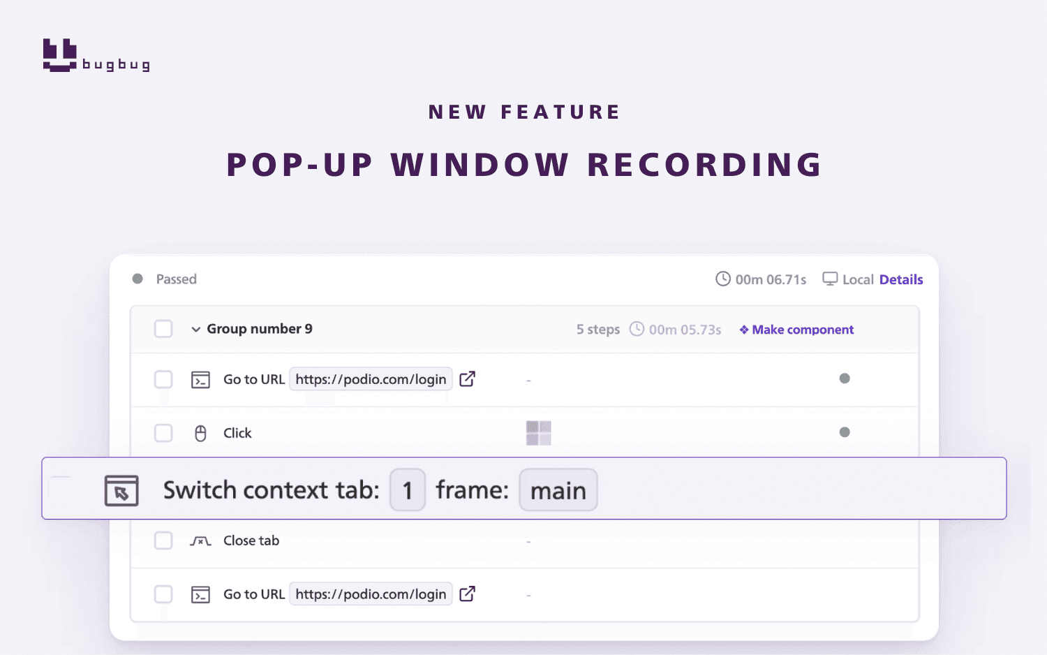 POP-UP WINDOW RECORDING BUGBUG