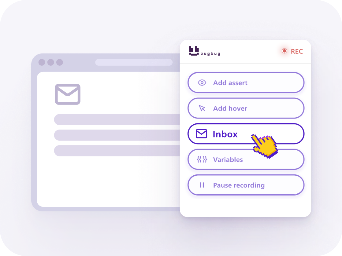 BugBug Testing Inbox receiving an email verification link during an automated signup test